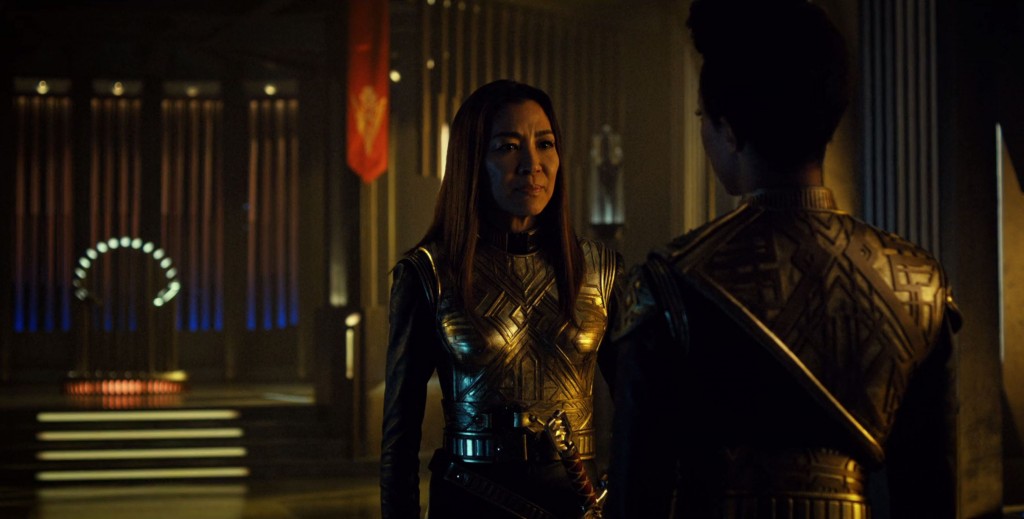 Fred's STD S1E12 beautiful lighting screen shots (24:12) - Throne Room, with Georgiou & Burnham