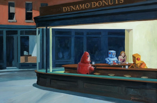 Eric Joyner’s Painting A Story of Robots and Donuts